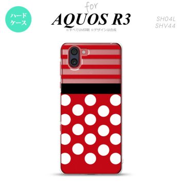 SH-04L SHV44 R3 AQUOS R3 スマホケース カバー ドット ボーダー 赤 nk-r3-356
