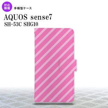 sense7 sense7 手帳型スマホケース カバー ストライプ ピンク 2022年 11月発売 nk-004s-sens7-dr715
