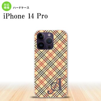 iPhone14 Pro iPhone14 Pro スマホケース 背面ケース ハードケース チェック A ベージュ 赤 +アルファベット 2022年 9月発売 nk-i14p-445i