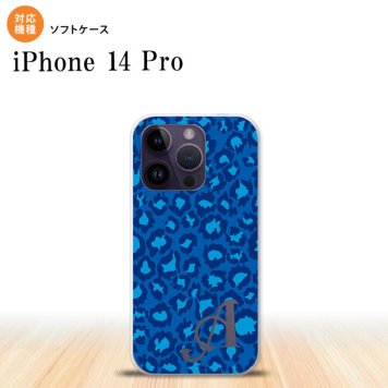 iPhone14 Pro iPhone14 Pro スマホケース 背面ケースソフトケース 豹柄 B 青 +アルファベット 2022年 9月発売 nk-i14p-tp896i