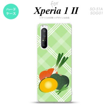 Xperia 1 II 5G スマホケース 背面カバー ストラップホール有り ハードケース ベジタブル カボチャ 緑 ストラップホール おしゃれ かわいい かっこいい メンズ レディース nk-xp12-665
