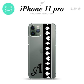iPhone11Pro iPhone11 Pro スマホケース ハードケース トランプ 帯 黒 白 +アルファベット メンズ レディース nk-i11p-523i