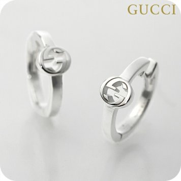 グッチ ピアス レディース ブランド GUCCI インターロッキング ロゴ フープ 両耳用 796323 J8400 8106 シルバー アクセサリー