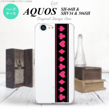 【SH04H】【スマホケース/スマホカバー】【アクオス ゼータ】SH04H スマホケース AQUOS ZETA SH04H カバー アクオス ゼータ トランプ(帯) 黒×ピンク nk-sh04h-524【メール便送料無料】