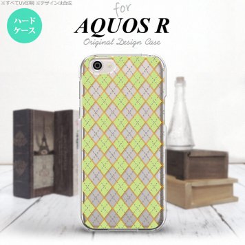 【SH03J】【スマホケース/スマホカバー】【アクオス R】SH03J スマホケース AQUOS R SH-03J カバー アクオス R アーガイル クリア×緑 nk-sh03j-1408【メール便送料無料】