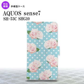sense7 sense7 手帳型スマホケース カバー バラ ドット 水色 2022年 11月発売 nk-004s-sens7-dr787