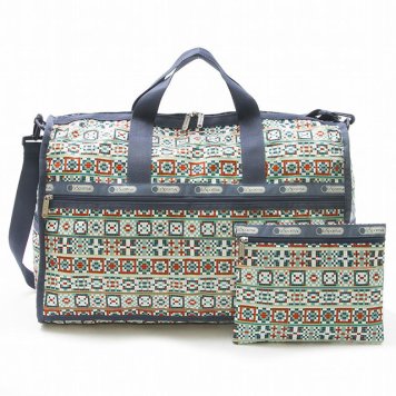 レスポートサック LeSportsac ボストンバッグ 斜めがけバッグ 7185 D936 LARGE WEEKENDER ラージウィークエンダー MOSAIQUE モザイク柄グリーンブルー系マルチ