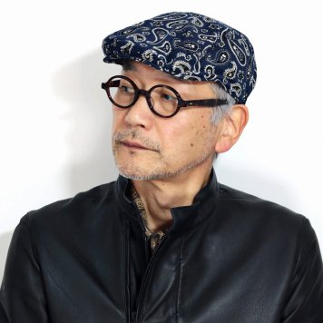サンタナ ハンチング メンズ 秋冬 総柄 カルロス 帽子 インポート サイケ ブランド CARLOS SANTANA FANTASY ハンチング帽 コーデュロイ素材 個性的 オーム梵字 紺 ネイビー 50代 60代 70代 ファッション ハットブランド Xmas ギフト プレゼント 父の日