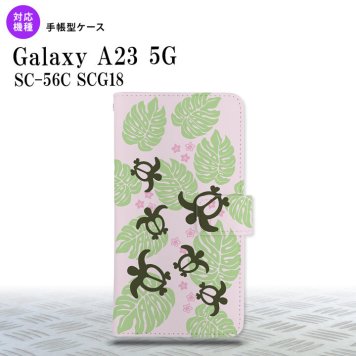 Galaxy A23 GalaxyA23 手帳型スマホケース カバー ホヌ 小 ピンク 2022年 10月発売 nk-004s-a23-dr1466