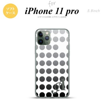 iPhone11Pro iPhone11 Pro スマホケース ソフトケース 水玉 黒 +アルファベット メンズ レディース nk-i11p-tp1375i