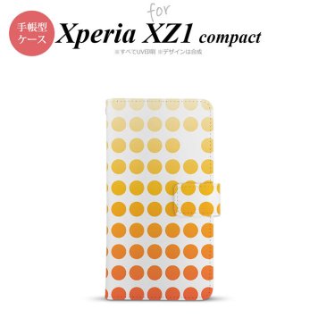 【手帳型 スマホ カバー ケース】【SO02K】【エクスペリア XZ1】手帳型 ケース SO-02K スマホ カバー Xperia XZ1 Compact エクスペリア 水玉 オレンジ nk-004s-so02k-dr1372【メール便送料無料】