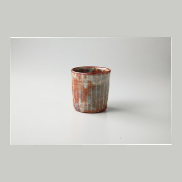 鼡志野十草コップ 陶器 美濃焼 やきものの里から、暮らしを贈ります。　ギフト 食器 セット テーブルウェア