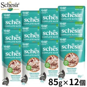 Schesir シシア パウチ ツナwithシーブリーム（鯛） キャットフード 85g×12個