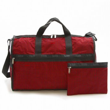 レスポートサック LeSportsac バッグ LARGE WEEKENDER 7185 D912 ラージウィークエンダー 2way ショルダー ボストンバッグ HAPPY CHECK チェック柄レッド系