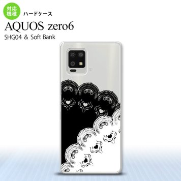 SHG04 SHG04 ZERO6 AQUOS zero6 スマホケース ハードケース レース B 黒 白 メンズ レディース nk-zero6-726