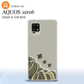 SHG04 SHG04 ZERO6 AQUOS zero6 スマホケース ソフトケース 波鳥 グレー メンズ レディース nk-zero6-tp1734