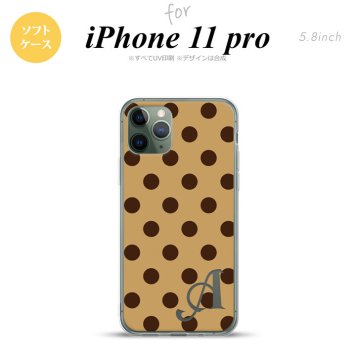 iPhone11Pro iPhone11 Pro スマホケース ソフトケース ドット 水玉 B 茶 黒茶 +アルファベット メンズ レディース nk-i11p-tp102i