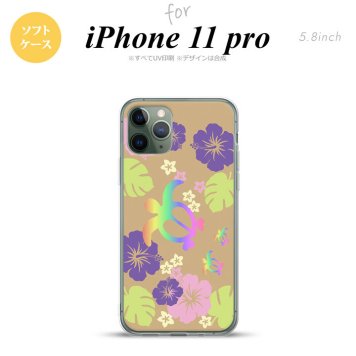iPhone11Pro iPhone11 Pro スマホケース ソフトケース ホヌ ハイビスカス ベージュ メンズ レディース nk-i11p-tp682