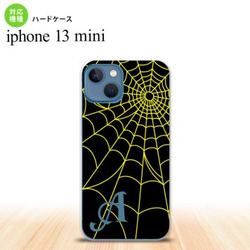 iPhone13mini iPhone13 mini ケース ハードケース 蜘蛛 巣 A 黄 +アルファベット  nk-i13m-934i