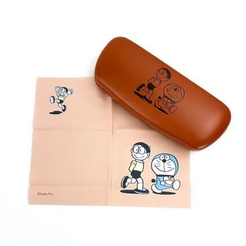 ドラえもん  メガネケース＆クロスセット(brown) 眼鏡入れ ブラウン