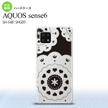 SH-54B SHG05 AQUOS sense6 スマホケース ハードケース レース クリア 黒 メンズ レディース nk-sens6-1482