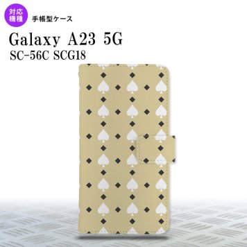 Galaxy A23 GalaxyA23 手帳型スマホケース カバー トランプ スペード ベージュ 白 2022年 10月発売 nk-004s-a23-dr541