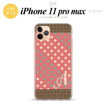 iPhone11ProMax iPhone11pro max スマホケース ソフトケース ドット 水玉 C 赤 ミント +アルファベット メンズ レディース nk-i11pm-tp1644i