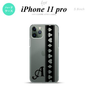 iPhone11Pro iPhone11 Pro スマホケース ハードケース トランプ 帯 黒 クリア +アルファベット メンズ レディース nk-i11p-528i
