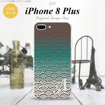 【iPhone8Plus】【スマホケース/スマホカバー】【アイフォン8プラス】iPhone8Plus スマホケース ケース アイフォン8プラス イニシャル 青海波 青 nk-ip8p-tp1714ini【メール便送料無料】