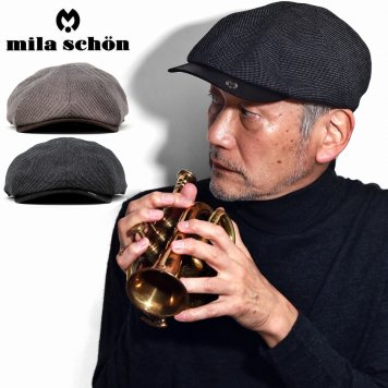 帽子 ハンチング帽 メンズ milaschon 帽子 メンズ スエード調 平織り ハンチングキャップ ヘリンボーン 紳士 ハンチング帽 アイビーキャップ / ブラウン ブラック メール便対応 ギフト クリスマス プレゼント ミラショーン 帽子 通販 父の日