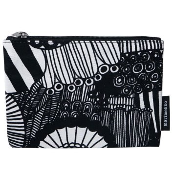 【名入れ無料】 マリメッコ Marimekko 小物入れ コスメティックポーチ ポーチ 薄型 シイルトラプータルハ Siirtolapuutarha ブラック 45898 190 刺繍 刺しゅう ※代引不可