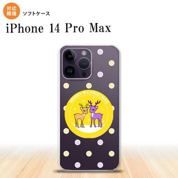 iPhone14 ProMax iPhone14 Pro Max スマホケース 背面ケースソフトケース トナカイ ワッペン 黄 2022年 9月発売 nk-i14pm-tp622