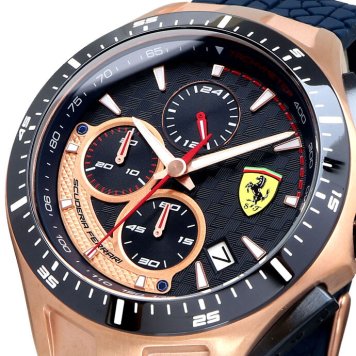Scuderia Ferrari 腕時計 スクーデリア フェラーリ 時計 ウォッチ レース デイ クロノグラフ メンズ ローズゴールド×ブルー 0830699 [並行輸入品] 誕生日 プレゼント ギフト 入学祝い 社会人 新生活 母の日 父の日