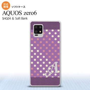 SHG04 SHG04 ZERO6 AQUOS zero6 スマホケース ソフトケース ドット 水玉 C 紫 ピンク +アルファベット メンズ レディース nk-zero6-tp1652i
