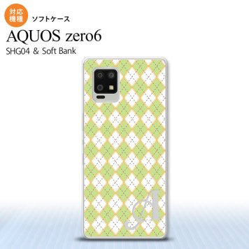 SHG04 SHG04 ZERO6 AQUOS zero6 スマホケース ソフトケース アーガイル 緑 グレー +アルファベット メンズ レディース nk-zero6-tp1407i