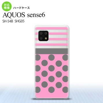 SH-54B SHG05 AQUOS sense6 スマホケース ハードケース ドット ボーダー ピンク メンズ レディース nk-sens6-782