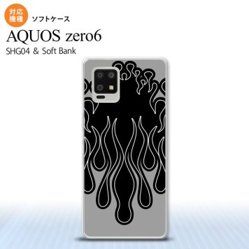 SHG04 SHG04 ZERO6 AQUOS zero6 スマホケース ソフトケース ファイヤー 炎 黒 黒 メンズ レディース nk-zero6-tp1302