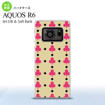 SH-51B AQUOS R6 AQUOS R6 スマホケース ハードケース トランプ クラブ ベージュ ピンク メンズ レディース nk-r6-534