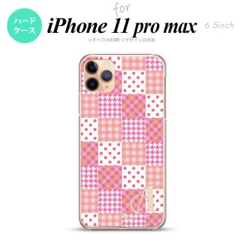 iPhone11ProMax iPhone11pro max スマホケース ハードケース パッチワーク ピンク +アルファベット メンズ レディース nk-i11pm-1061i