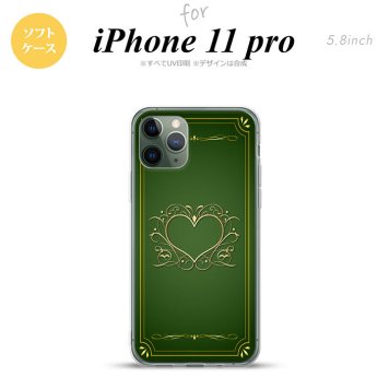 iPhone11Pro iPhone11 Pro スマホケース ソフトケース ハート 飾り 緑 金 メンズ レディース nk-i11p-tp616