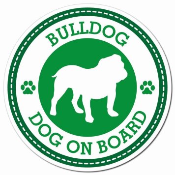 BULLDOG ブルドッグ グリーン 肉球 カーサイン 車 マグネットステッカー 犬 マグネット 強力 直径13cm 丸型 おしゃれ かわいい ドラレコステッカー 安全対策 危険運転 煽り運転 アニマル 動物 犬種別 屋外 防水 屋内 肉球マーク