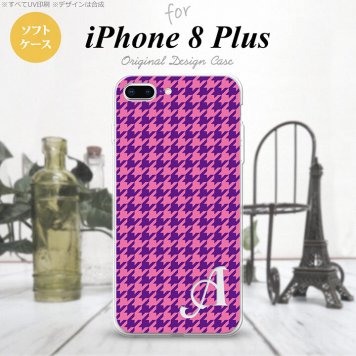 【iPhone8Plus】【スマホケース/スマホカバー】【アイフォン8プラス】iPhone8Plus スマホケース ケース アイフォン8プラス イニシャル 千鳥柄 紫 nk-ip8p-tp907ini【メール便送料無料】