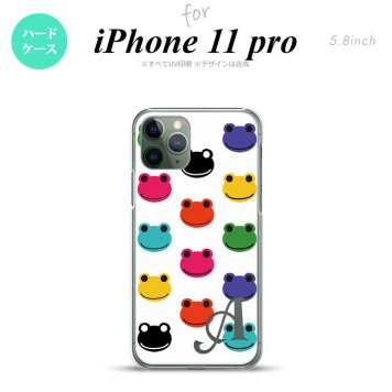 iPhone11Pro iPhone11 Pro スマホケース ハードケース カエル かえる A 白 +アルファベット メンズ レディース nk-i11p-162i