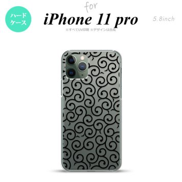 iPhone11Pro iPhone11 Pro スマホケース ハードケース 唐草 クリア 黒 メンズ レディース nk-i11p-1126