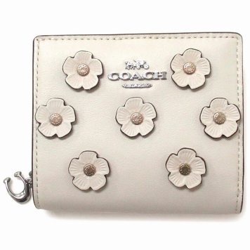 コーチ レザー財布 COACH アウトレット スナップ ウォレット フローラル アップリケ 花柄 二つ折り財布 CAP16 SVHA