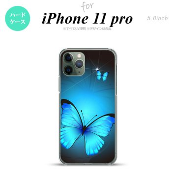 iPhone11Pro iPhone11 Pro スマホケース ハードケース バタフライ 蝶 B 青 メンズ レディース nk-i11p-212