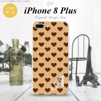 【iPhone8Plus】【スマホケース/スマホカバー】【アイフォン8プラス】iPhone8Plus スマホケース ケース アイフォン8プラス イニシャル ハート（B） 茶 nk-ip8p-tp171ini【メール便送料無料】
