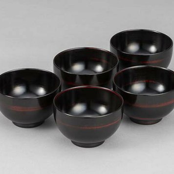 木製汁椀　曙　５客揃 インテリア 漆器 盆 カタログギフト 景品 粗品