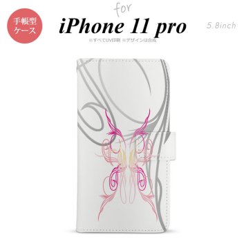 iPhone11Pro iPhone11 Pro 手帳型スマホケース カバー ピンスト 白 ピンク  nk-004s-i11p-dr1246