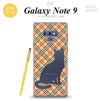 Galaxy Note 9 ギャラクシー ノート9 SC-01L SCV40 スマホケース カバー ソフトケース 猫 チェック赤茶A nk-note9-tp953[スマホ,スマホケース,スマホカバー,ケース,カバー,ジャケット]